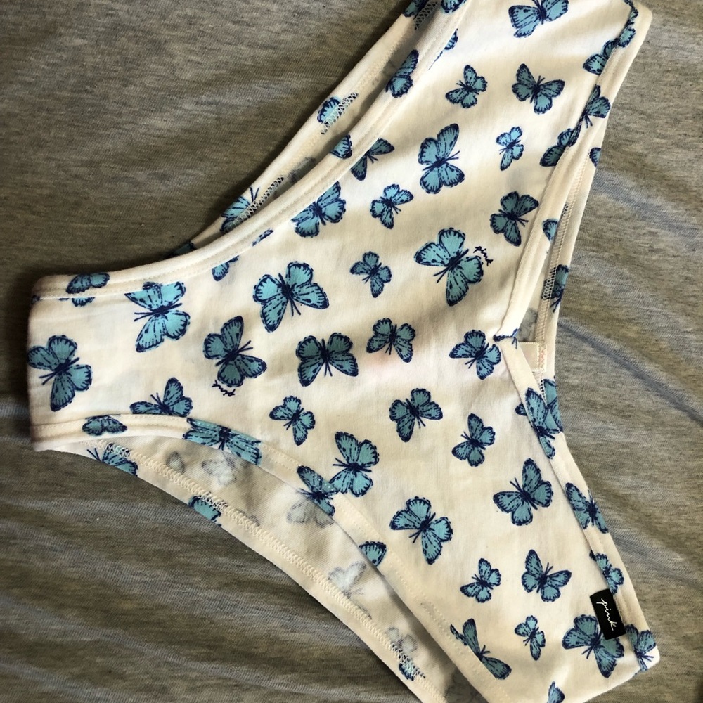 PINK White panties w/ blue butterflies 🦋